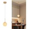 KRIPINC Lampada a Sospensione Moderna in Cristallo Piccola Oro G9, 12cm | Lusso, Altezza Regolabile, Globo, Paralume Perle di Cristallo, Corpo in Ferro, Senza Lampadina, per Soggiorno Camera da Letto