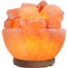 Il Gruppone Passione Casa Lampada di Sale Himalayano Originale Naturale Realizzata A Mano con Base in Legno di Acacia Pezzo Unico Prodotto Certificato con Spina Europea - FireBowl15x17Cm-3.5Kg