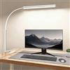 fuaoddda Lampada da scrivania con morsetto, luce scrivania LED per ufficio e studio (Bianco, Plus)