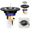 Shyllin 2 Pezzi Tappo Doccia Antiodore Magnetico,Anello 100 mm Ritagliabile | Valvola in ottone con chiusura magnetica, anello adattatore ritagliabile, funzione antiriflusso e filtro capelli