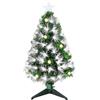 HOMCOM Albero di Natale Artificiale 90cm con Luci Incorporate e 90 Rami | Albero di Natale con Luci a LED e Fibre Ottiche, Base Pieghevole Rimovibile
