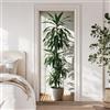 arricraft 2 adesivi per porta Trompe l'occhio per piante verdi al sole | 200x80cm Adesivi Artistici Frigorifero PVC Impermeabile Autoadesivo Decorazione Adesivo Carta Da Parati per Porte