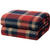 Corredocasa Plaid in Pile Extra Morbido e Soffice con Elegante Trama Scozzese - Leggero e Confortevole - Coperta Perfetta per Divano, Letto (Rosso/Blu, Matrimoniale 210x240)