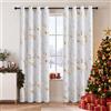 Gazal Vole Set di 2 tende con occhielli in marmo bianco dorato per soggiorno, camera da letto, 140 x 260 cm, oscuranti, 85-95% di oscuramento, stampa metallica moderna
