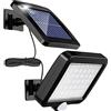 MPJ Lampade Solari per Esterni, 56 LED, Lampada Solare Per Esterni, con Sensore di Movimento, IP65, Impermeabile, Angolo di Illuminazione di 120°, Lampada Solare da Parete per Giardino con Cavo, Nero