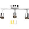 Zerodis Base per Binario a Soffitto Regolabile con Rotazione Flessibile a 3 Basi, Faretto in Ferro Compatibile con Lampadine GU10 Apparecchio di Illuminazione Camere da Letto Soggiorni