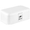 Relaxdays Cassetta Portapane con Coperchio, HLP: 17x42x24 cm, Contenitore Porta Pane, Salvafreschezza, Metallo, Bianco