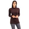 Janisramone Donna Signore Lungo Manica Tartaruga Polo Collo T-Shirt Sottile Fit Pianura Casuale di Base Vest Top