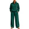 HEONSATI Tuta Donna Invernale Due Pezzi Felpa Mezza Zip E Pantaloni Fitness Casual | Completo Da Casa Oversize Curvy Tracksuit In Pile Tinta Unita Loungewear Set Felpata Da Ginnastica Sportivo Elastico Comodo