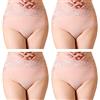 Serecofo Pacco da 4 Mutandine da Donna Slip a Vita Alta in Pizzo Mutande Intimo in Cotone Ultra Morbido ed Elastico Taglia 40-56
