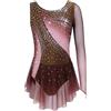 Alvivi Abito da Balletto Bambina Monospalla con Strass Vestito da Danza Classica Moderna Lirica Body da Pattinaggio Artistico Ballerina Ginnastica Ritmica Dancewear