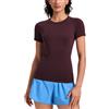 CRZ YOGA Senza Cuciture Maglia Lunghezza Anca | Allenamento, Senza Sfregamenti, Vestibilità Snella, Maniche Raglan, Ventagli Rete, Maniche Corte, Collo Rotondo, per Donna