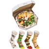 Rainbow Socks - Pizza Socks Box - Donna Uomo Pizza Calze Box Mix Italiano Hawaii Vegetariano - 4 Paia, multicolore, 47-50
