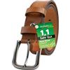 Heré Mood Cintura da uomo larga 4 cm cintura in pelle da uomo in 100% vera pelle (pelle di bufalo), realizzata a mano e accorciabile, robusta, elegante e durevole, ideale per jeans, business a