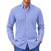 Runcati Camicia da uomo a maniche lunghe, Oxford, con bottoni | Slim Fit, cotone, business, per il tempo libero, moderno, casual, con tasche, tinta unita, da uomo, per tutti i giorni