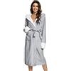 Tuopuda Accappatoio Donna con Cappuccio 2 Tasche Pigiama Kimono Vestaglia Camicia da Notte con Cintura Scollo a V Camice da Notte Nightdress per Sposa al Nubilato/Matrimoni/Feste