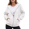 heekpek Felpa Donna Corta con Cappuccio e Zip Cotone Oversize | Hoodie Leggera con Tasche,Felpa Sportiva Casual per Mezza Stagione,Stile Y2K,Autunno e Inverno