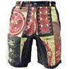 Gheri Pantaloncini da uomo in cotone di canapa con stampa etnica con tasche con bottone singolo e zip