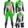 XRLQZH Tuta Ciclismo Invernale Uomo, Completo Termico Antivento MTB Maglia Manica Lunga+Pantaloni 9D Gel con Pettorina, Manica Lunga Completo Strada MTB Bici