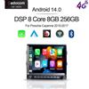 Selius Autoradio Doppio DIN - Schermo touchscreen da 8 pollici - Android 14.0 - 8 GB di RAM, 256 GB di memoria - Navigatore