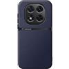 Kepuch Cover per Redmi Note 14 Pro 4G - Custodia Case Piastra Metallica Incorporata Litchi Grano - Blu