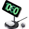 UGREEN MagFlow Qi2 15W Caricatore Magsafe, Supporto Magnetico per Cuffie, Stazione di Ricarica Wireless Compatibile con iPhone 16/15/14/13/12 Serie, AirPods Pro 2/3/4