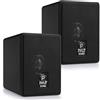 Pyle Altoparlanti Mini Cubo da 7,6 Centimetri, Speaker Passivo da 100 Watt con Driver in Carta da 7,6 Centimetri, Casse Audio per Home Theater Surround, Nero