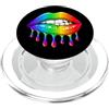 Glossy lips Co Labbra arcobaleno con vernice gocciolante colorata PopSockets PopGrip per MagSafe