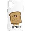 Punny Bone Custodia per iPhone 16 Plus Tippy Toast - Gioco di pane divertente
