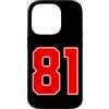 Leggende dello sport Custodia per iPhone 14 Pro Numero della squadra sportiva rossa n. 81