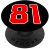 Leggende dello sport Numero della squadra sportiva rossa n. 81 PopSockets PopGrip Adesivo