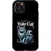 Merry Yule Happy Winter Solstice Holiday Custodia per iPhone 11 Pro Attenzione alla tradizione islandese Jolakotturinn del gatto Yule