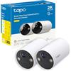 Tapo C410 2K Telecamera WiFi Esterno Senza Fili Batteria 180 Giorni, 2pz | Per Giardino e Ingresso, Alimentazione Continua, Rilevamento Persone, Visione Notturna a Colori, IP65, MicroSD fino a 512GB