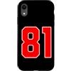 Leggende dello sport Custodia per iPhone XR Numero della squadra sportiva rossa n. 81