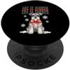 Vintage Christmas Dogs Let It Schnow Miniature Schnauzer Christmas Holiday PopSockets PopGrip Adesivo