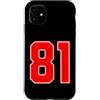 Leggende dello sport Custodia per iPhone 11 Numero della squadra sportiva rossa n. 81