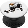 Hockey Duck Character Sports Cartoons Forte, cartone animato, anatra, giocare, hockey su ghiaccio PopSockets PopGrip Adesivo