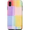 generic Custodia per iPhone XS Max Grafica morbida a blocchi di colore pastello
