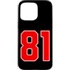 Leggende dello sport Custodia per iPhone 15 Pro Max Numero della squadra sportiva rossa n. 81