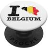 Shape of Home Co I Love (Heart) Belgio Mappa Bandiera Sagoma PopSockets PopGrip Adesivo