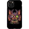Creepy Cute Undead Halloween Monsters Custodia per iPhone 11 Pro Creepy Carino Non Morti Zombie Pipistrello Faccia con Verde Slime