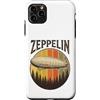 Retro Airship Aviation History Distresse Custodia per iPhone 11 Pro Max Vintage Graf Zeppelin Retro Blimp Aviazione Art