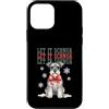 Vintage Christmas Dogs Custodia per iPhone 12 mini Let It Schnow Miniature Schnauzer Christmas Holiday