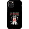 Vintage Christmas Dogs Custodia per iPhone 11 Pro Let It Schnow Miniature Schnauzer Christmas Holiday