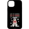 Vintage Christmas Dogs Custodia per iPhone 15 Plus Let It Schnow Miniature Schnauzer Christmas Holiday