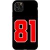 Leggende dello sport Custodia per iPhone 11 Pro Max Numero della squadra sportiva rossa n. 81