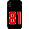 Leggende dello sport Custodia per iPhone X/XS Numero della squadra sportiva rossa n. 81
