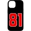 Leggende dello sport Custodia per iPhone 14 Numero della squadra sportiva rossa n. 81