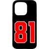 Leggende dello sport Custodia per iPhone 15 Pro Numero della squadra sportiva rossa n. 81