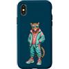 Funny Leopard Sunglasses Bubble Gum Custodia per iPhone X/XS Leopard Bubblegum Occhiali da sole divertenti animali adolescenti ragazze donne